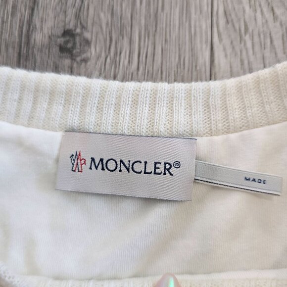 Moncler Kids Cable Knit Sweater Size 8 Anni 130cm White Cotton & Wool winter - Picture 3 of 14